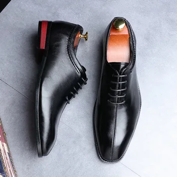 Šaty, Topánky Mužov Oxford Patent Kožené pánske Šaty Topánky Business Obuv Muži Oxford Koža Zapatos De Hombre De Vestir Formálne