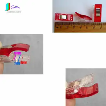 Šijacie DIY Remesiel Accessary Červený priehľadný Plastový PVC Tkaniny Klipy Pre Patchwork s Pravítka Označte S0036